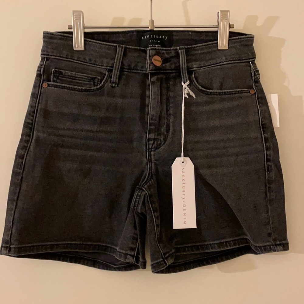 Sanctuary black washed denim shorts